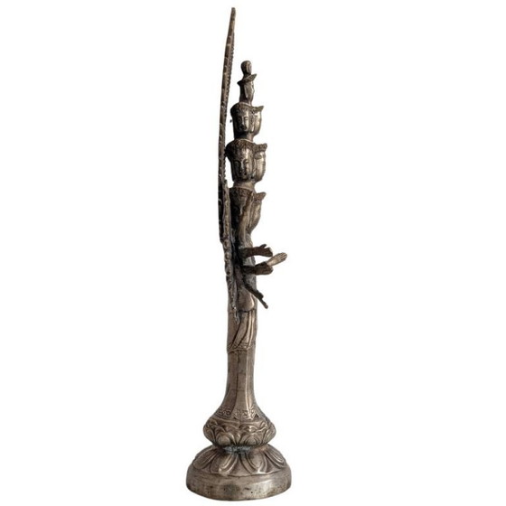 Antieke Bronzen Guanyin Met Duizend Armen – China, Qing-Periode – 127 – Beeldhouwkunst (photo 7 of 10)
