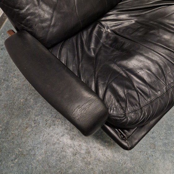 Image 1 of Strassle Vintage leather armchair swivel chair swivel chair