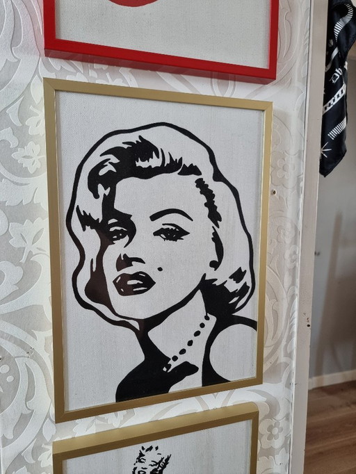 Encadrement pop art peint à la main A4