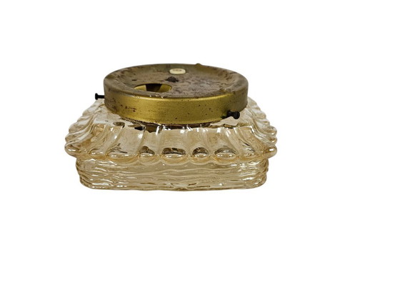 Image 1 of Glashütte Limburg - Amber  - plafondlamp - glas - metaal - 70's