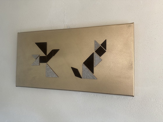 Image 1 of Abstract Schilderij Met Eco Rubber