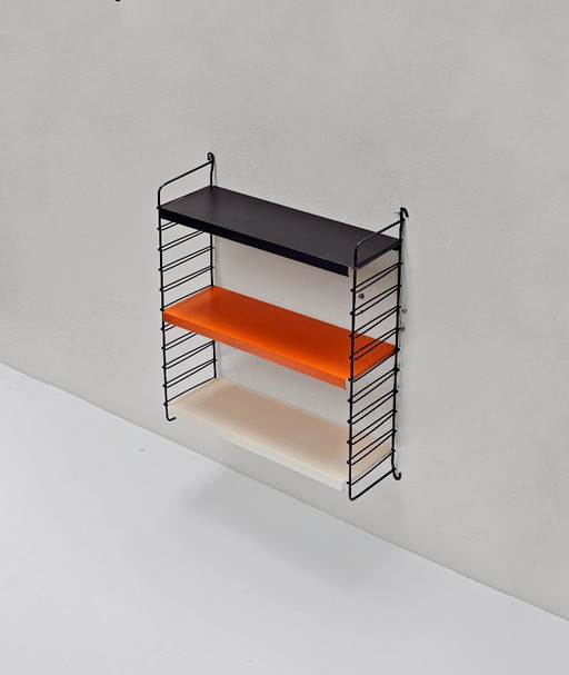 Tomado Estanterías de pared vintage Negro Naranja Blanco