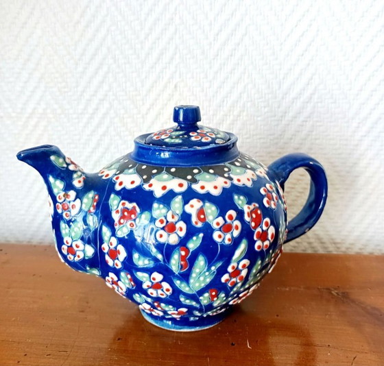 Image 1 of Vintage glazed ceramic teapot