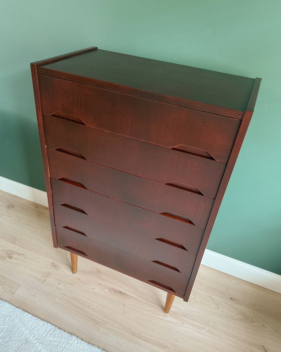 Image 1 of Vintage Deense ladekast met 6 laden