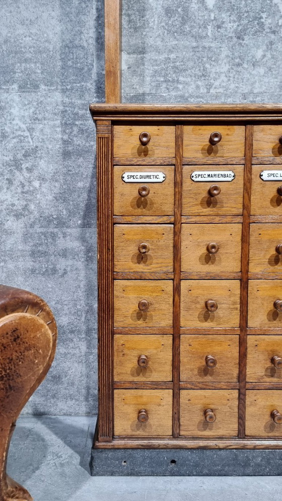Image 1 of Apothecary Cabinet Drawers Antique Pharmacy Cabinet