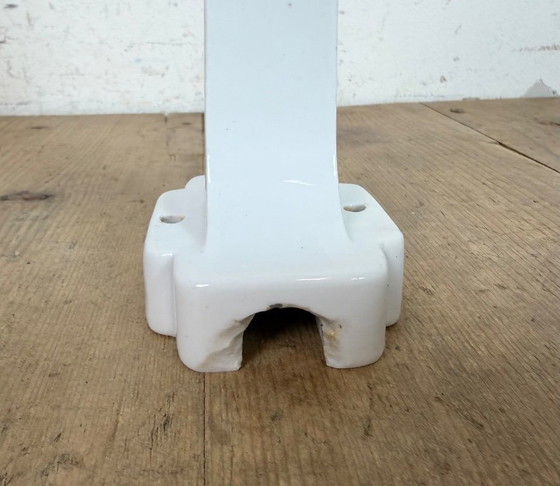 Image 1 of Vintage White Porcelain Wall Light with Milk Glass, 1950s