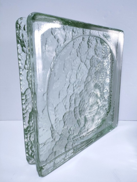 Image 1 of zwei Schmucktabletts aus Glas in Kopfsteinpflasterform aus den 1970er Jahren
