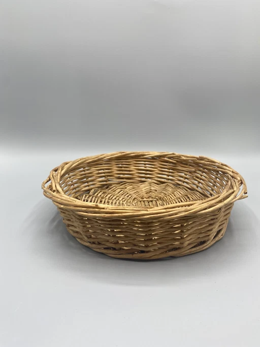Cesto vintage rotondo in vimini intrecciato – decoratieve objecten, Wicker
