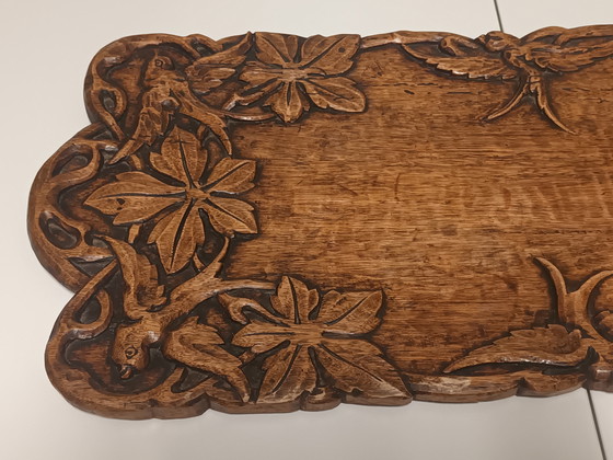 Image 1 of Bandeja de servir de madera tallada a mano
