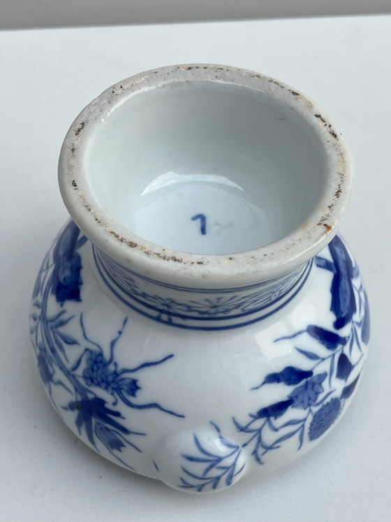 Vintage Chinese Blue White Incense Burner 10cm - Lotus - 12cm Diameter, Crockery, Ceramic (photo 3 of 5)