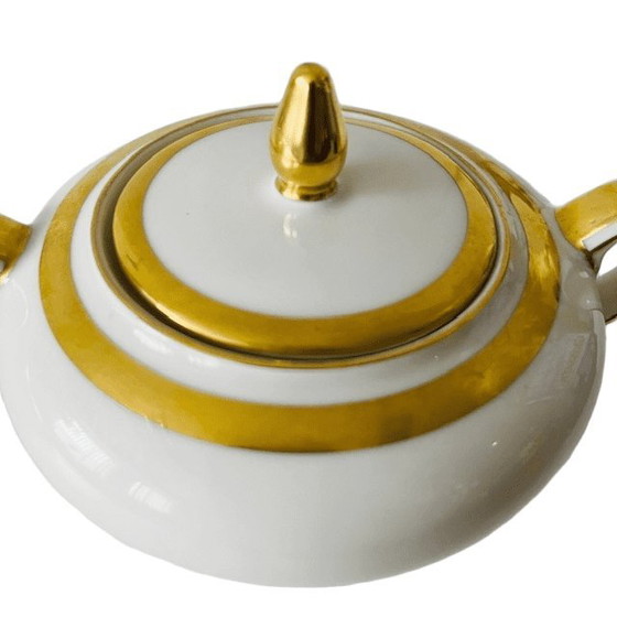 Image 1 of Eschenbach Bavarian cream set porcelain cream white gold 1940's