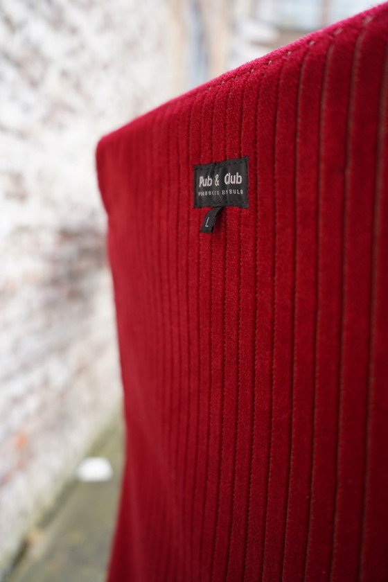 Bulo Pub & Club Red velvet chair on black chromed wheels, Office chairs, Textile, Metal, Vintage (photo 4 of 9)
