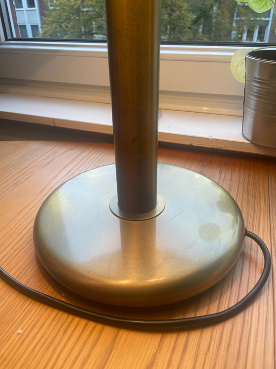 Pair of original Cosack Table lamps (1970s) Vinatge Mid Century, Brass & Textile, Silk, Creme (photo 3 of 9)