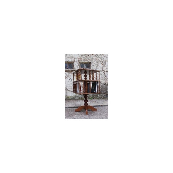 Image 1 of Vintage swivel bookcase in beech wood, Italy 1950