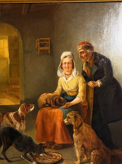 Zacharia Noterman (1823 - 1890) - dipinto ad olio del XIX secolo