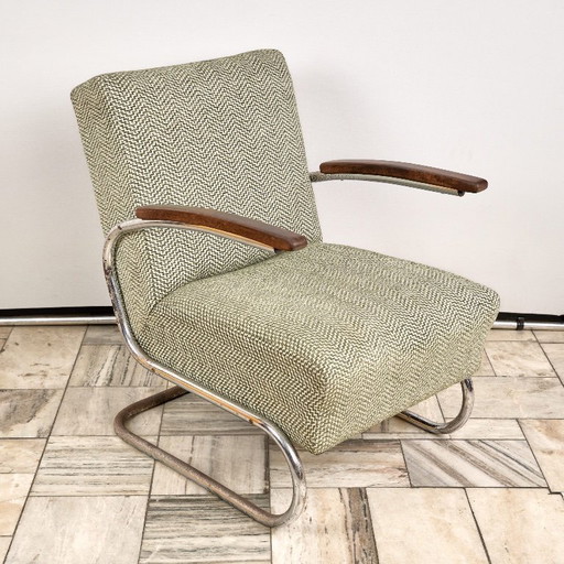 Cantilever Bauhaus Armchair S-411, Thonet, 1930s, Czechoslovakia