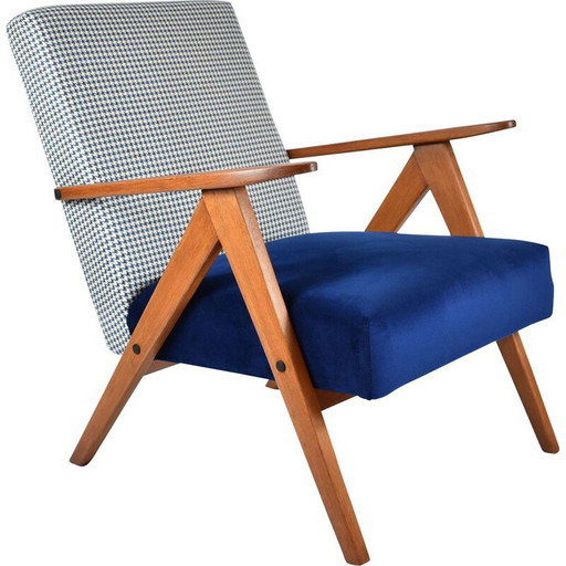 Sillón escandinavo de terciopelo poule B-310 VAR, años 60