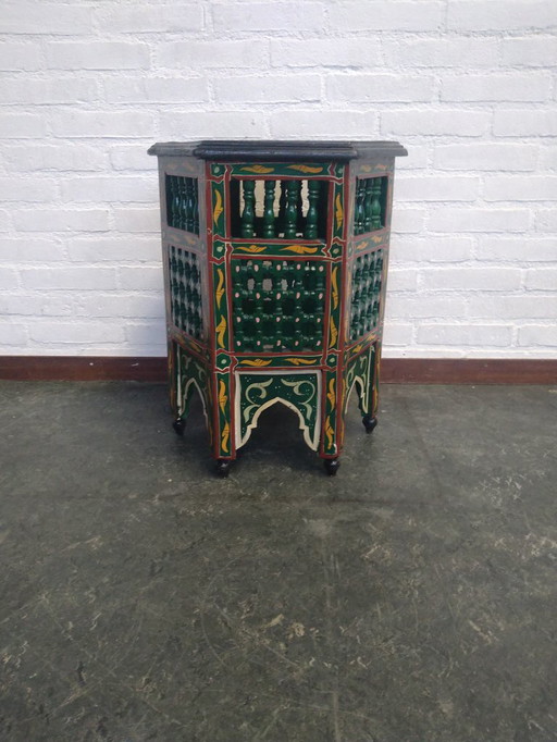 Moroccan side table hand-painted
