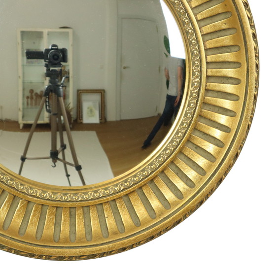 Image 1 of Specchio rotondo in legno da maggiordomo Occhio di strega