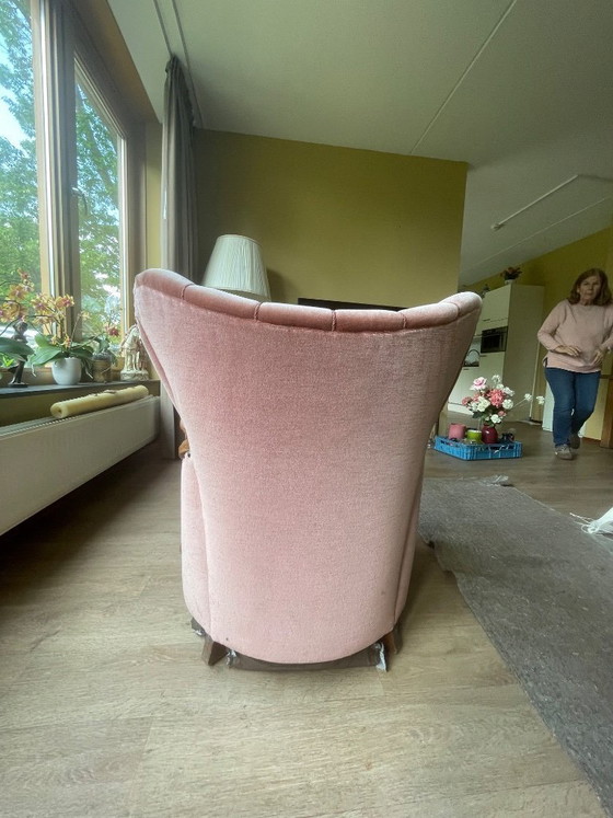 Image 1 of Set van 4 Art Deco fauteuils (ca. 1920-1950) | Opnieuw bekleed met roze fluweel