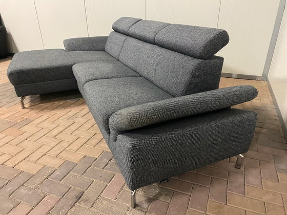 Image 1 of Sofá esquinero Montel de tela gris – Reposacabezas ajustables – Espacioso y cómodo