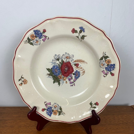 Image 1 of Set di 4 piatti fondi Sarreguemines, modello "Agreste", 1920/50