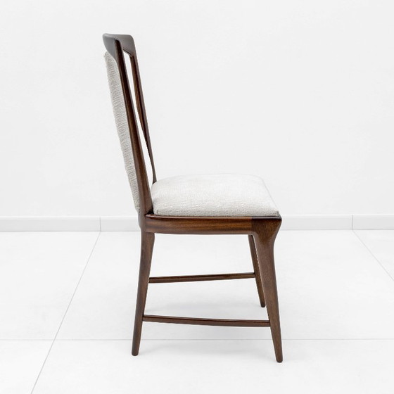 Image 1 of Set of 6 Osvaldo Borsani Mid-Century Modern Italian Bouclè Dining Chairs, 50s