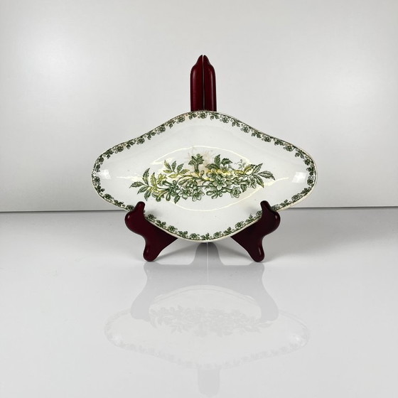 Image 1 of Rare "Denise" Ironstone Ravier by St Amand, green, early 20th century