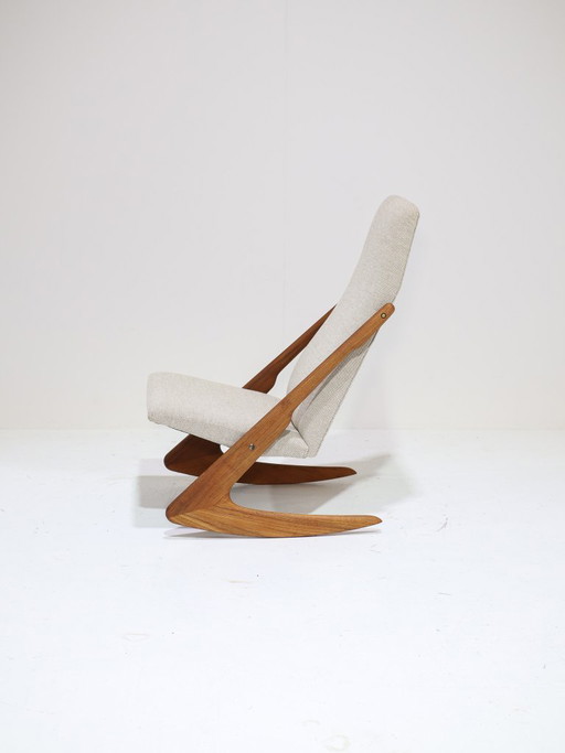 Sedia a dondolo Boomerang Mogens Kold in teak, danese degli anni '60 – schommelstoelen, Wood, Vintage (photo 2 of 12)