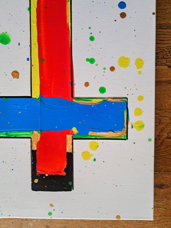 Enzo SAN MARCO - Ordo Ab Chao 2 - Artist's Painting, Paintings & Drawings, Canvas, Red, Abstract (photo 6 of 14)