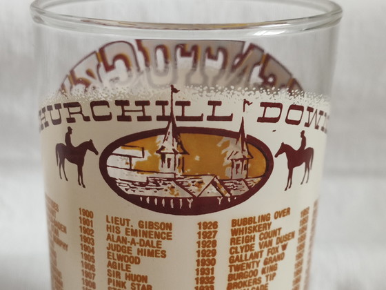 Image 1 of Bicchiere commemorativo vintage del Kentucky Derby del 1977, stile americano.