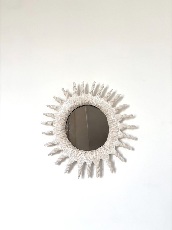 Image 1 of Specchio in ceramica francese contemporaneo, "Sole II" di Renzo Maar