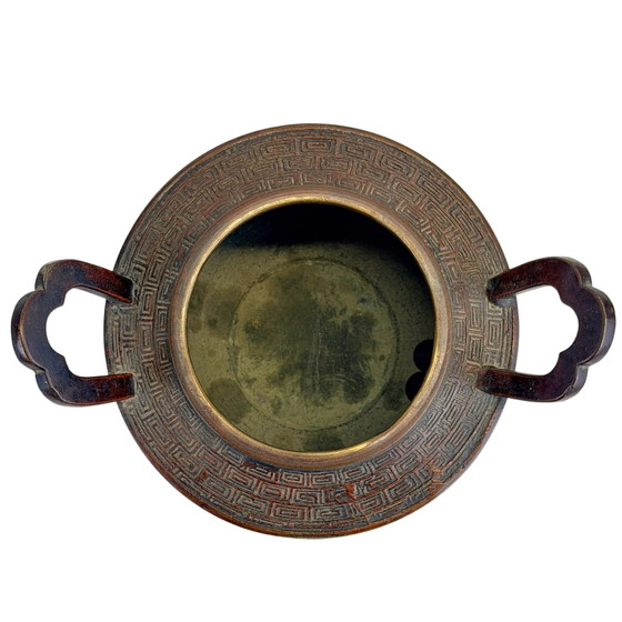 Antiguo quemador de incienso chino de trípode – Bronce y Cloisonné – Siglo XIX – Objetos decorativos, Bronze (photo 8 of 11)