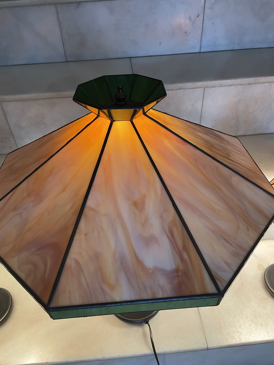 Image 1 of Tiffany-Glas in Goldlampen
