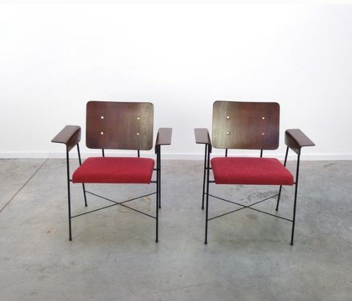 2x Fauteuils Van Georges Coslin 1950S