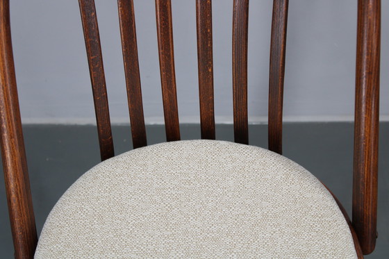 Image 1 of 1960 Antonin Suman Ensemble de six chaises de salle à manger en hêtre, restaurées