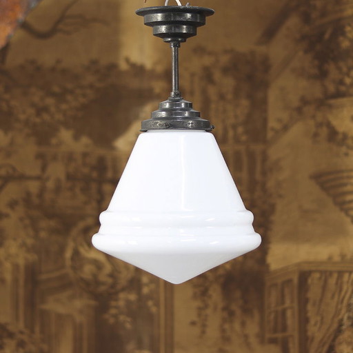 Lampada a sospensione Art Déco in opalino