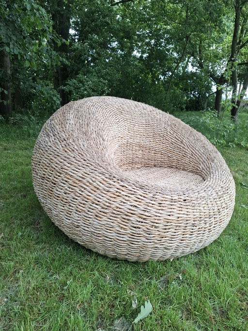 Wovem wicket bird nest chair Isamu Kenmochi style