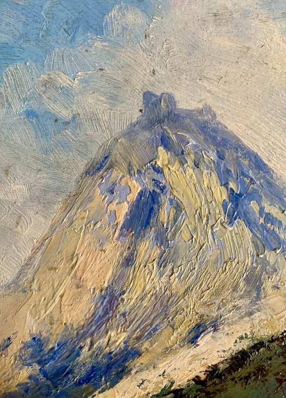 Jean-François Louis Merlet, Castillo de Montségur, óleo sobre panel, 1939 – Pinturas y dibujos, Wood (photo 3 of 6)