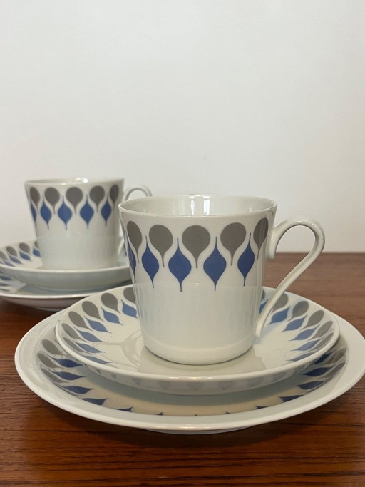 Duo Blå Dråbe – servies, Porcelain