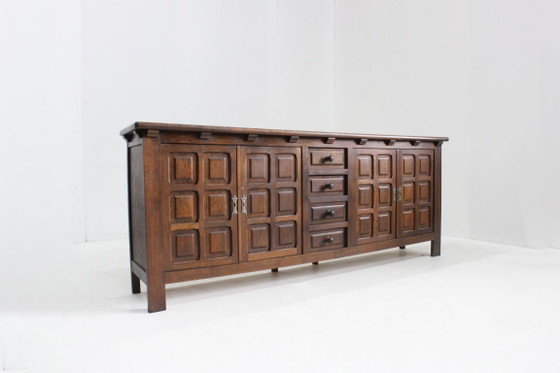 Vintage Brutalist Sideboard 1970s – Wood (photo 2 of 10)