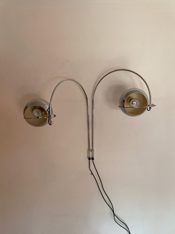 Image 1 of Lampada da parete ad arco Gepo Amsterdam, dal design vintage, con doppia finitura cromata.