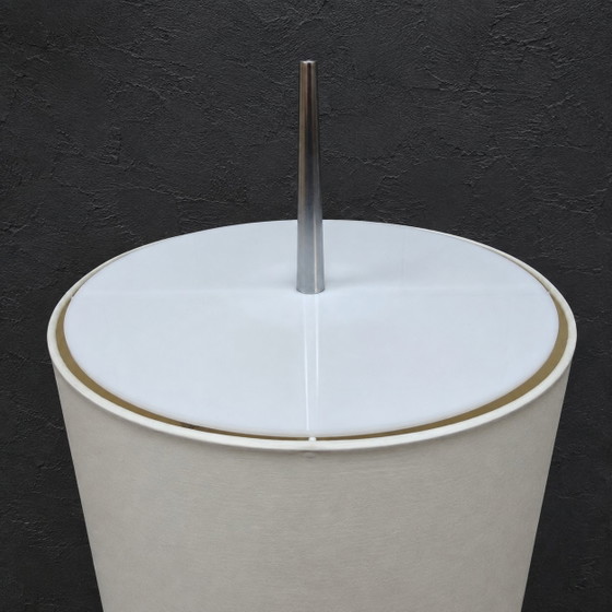 Vintage space age design vloerlamp DAB Spanje David Abad (1990s) space needle – Vloerlampen, Chrome, Textile (photo 6 of 15)