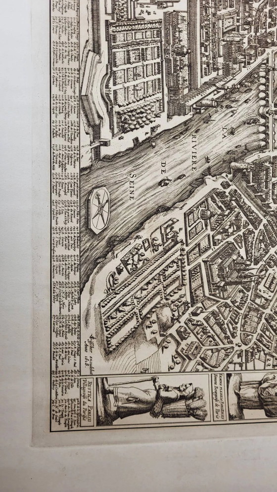 19th century engraving / Plan of Paris / Plan of Visscher – Decorative Objects, Paper (photo 8 of 11)