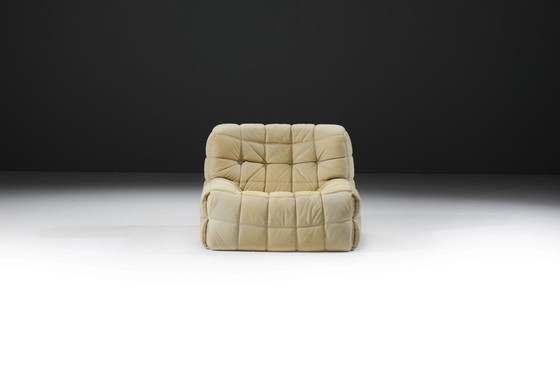 Image 1 of Kashima lounge chair in original leather by Michel Ducaroy - Ligne Roset 1980