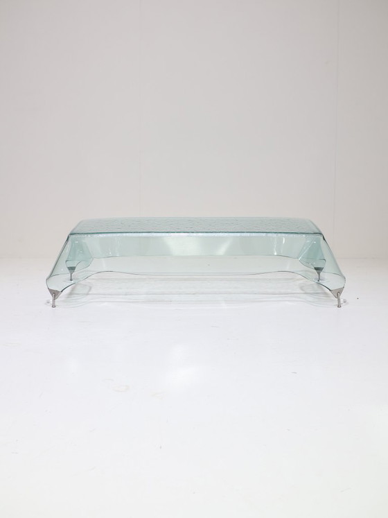 Image 1 of Glass handkerchief coffee table Italian 1980s