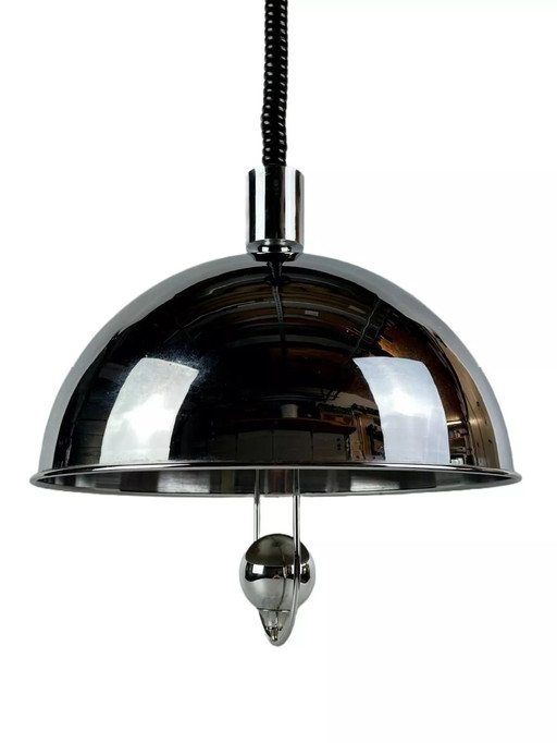 60s 70s ceiling lamp hanging lamp Florian Schulz P58 brass Space Age