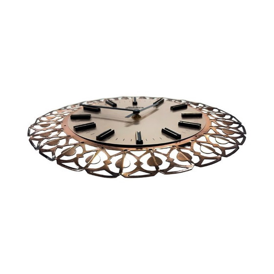 Image 1 of Richter wall clock, brass, openwork, West Germany, 1960s.