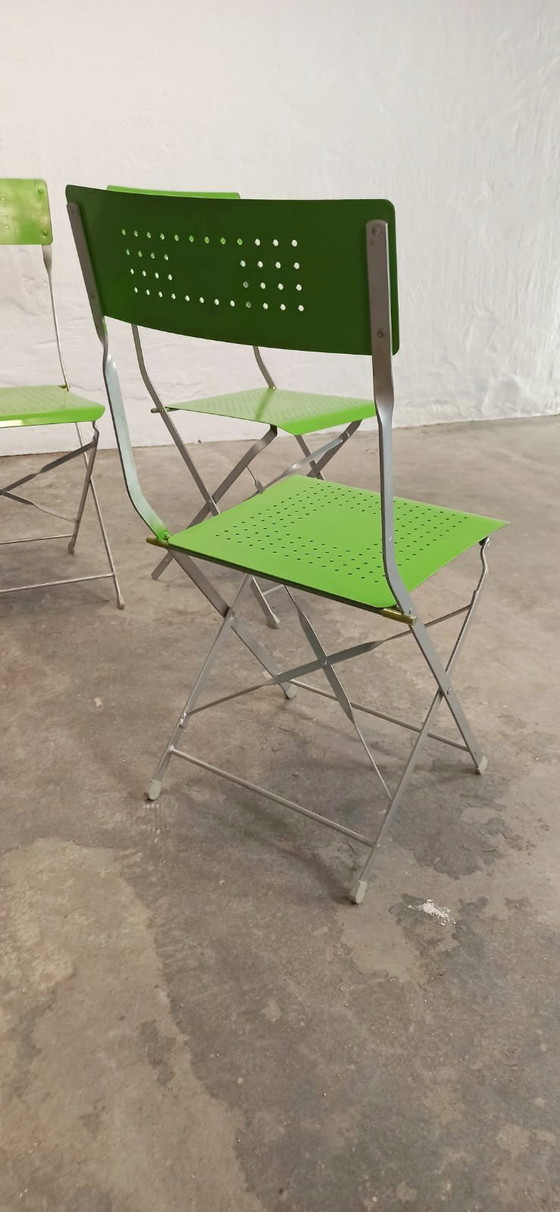Image 1 of 4 chaises pliantes de jardin en métal