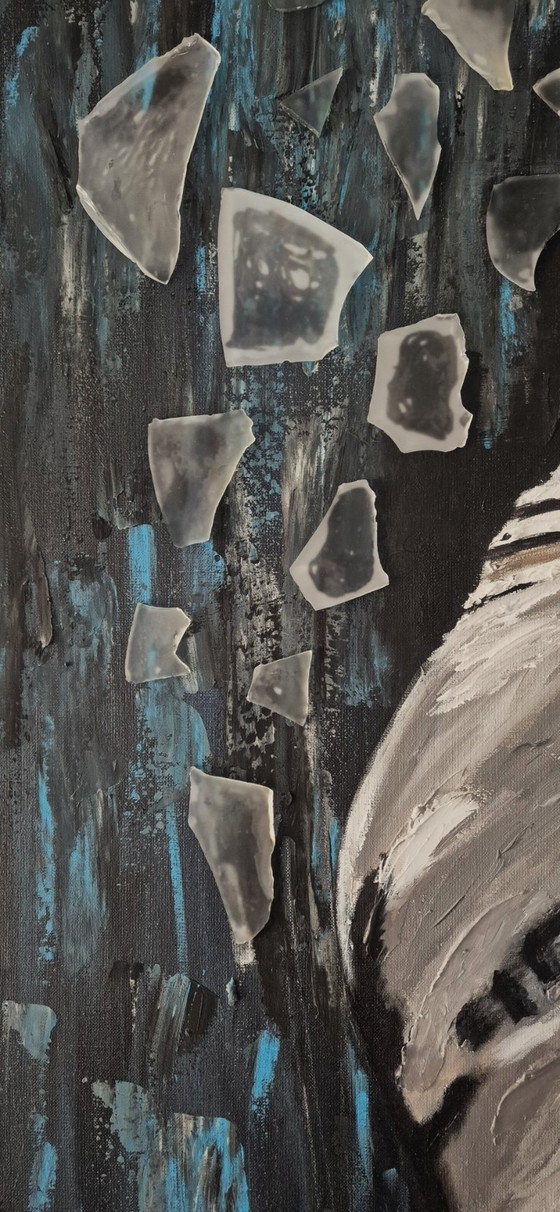 Rain of Glass - Acryl Mixed Media Schilderij – Paintings & Drawings, Canvas (photo 6 of 7)